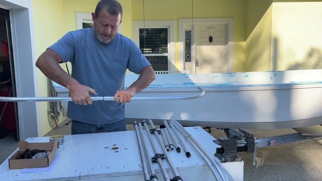 VEVOR Bimini top for the 13 ft Whaler.