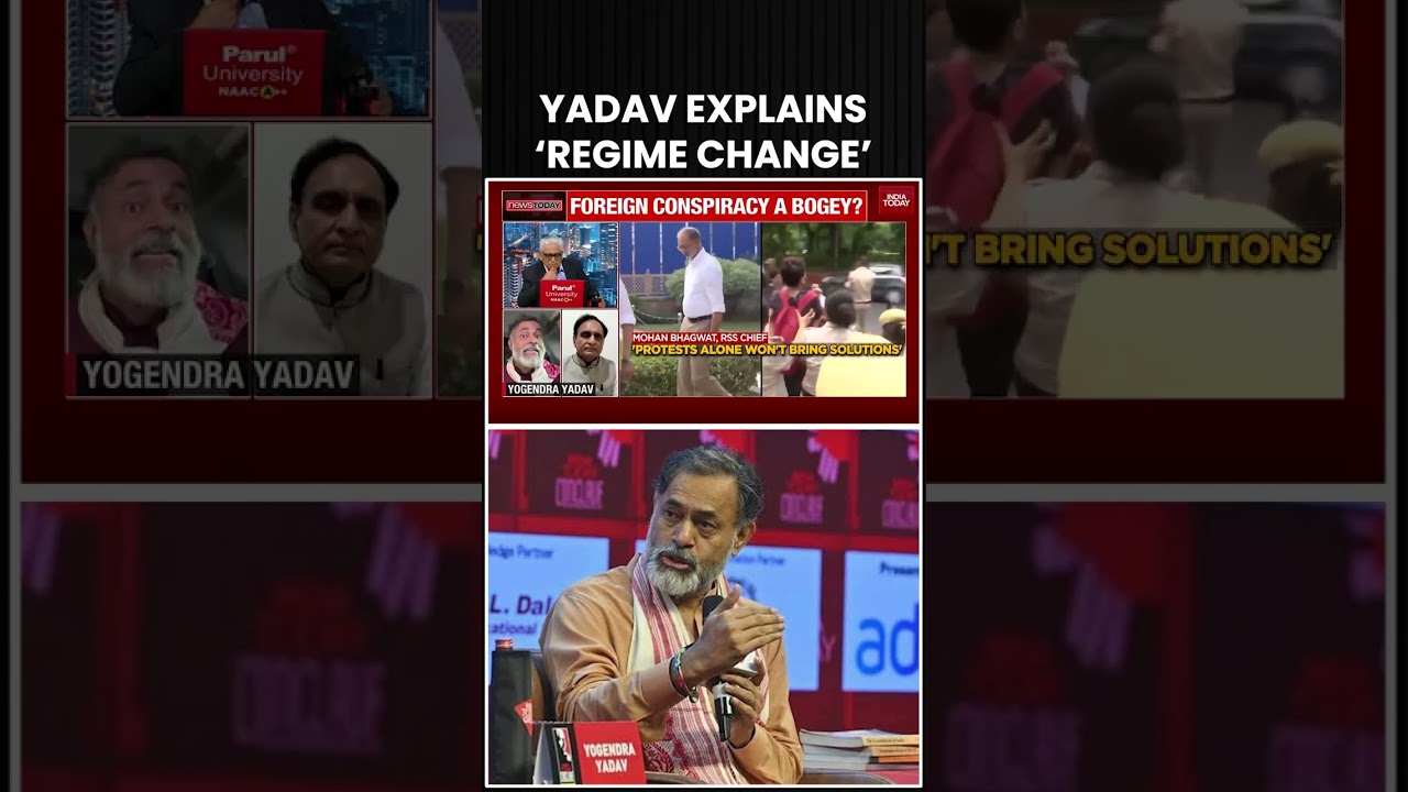 Regime Change Row: Yogendra Yadav Explains &lsquo;Democratic Transfer Of Power Through Elections&rsquo; #shorts