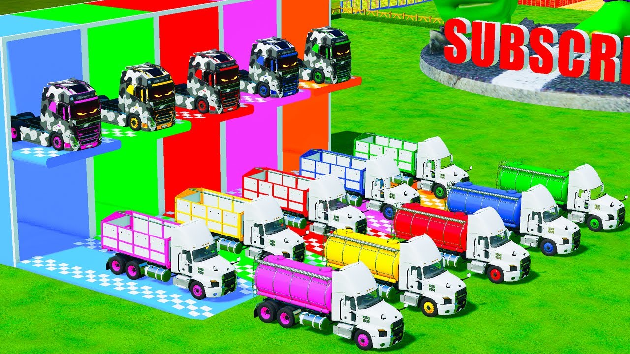 ALL COLORFUL MIXER TRUCKS IN FARMING SIMULATOR 22 - GARAGE WITH COLORS!