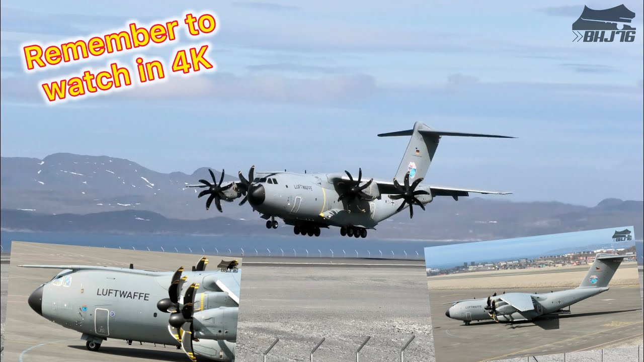 German Air Force Airbus A400M Atlas landing in Nuuk