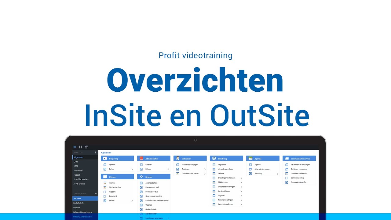 Overzichten in InSite en OutSite