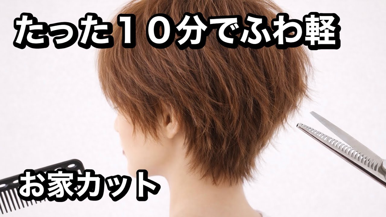 伸びた短めショートが10分でふわ軽！プロ伝授の量感カット術【お家ヘアカット】