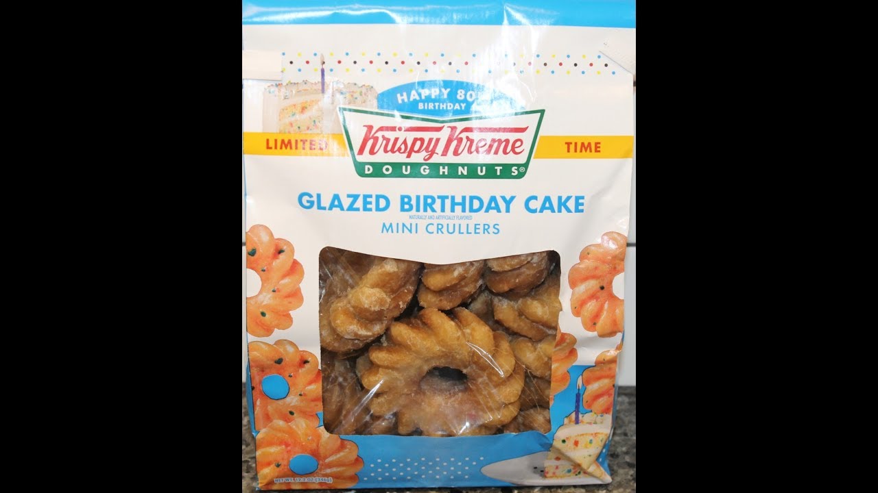 Krispy Kreme Doughnuts Mini Crullers Glazed Birthday Cake Review