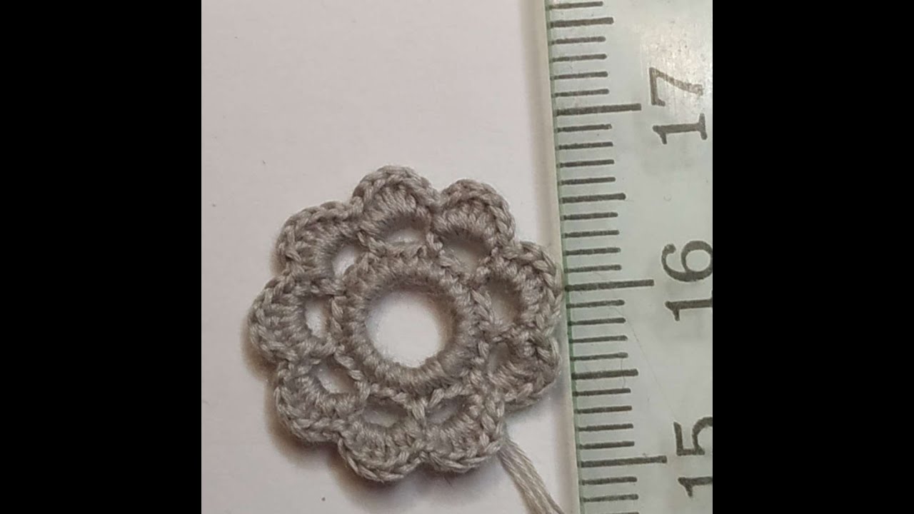 8 цветок с плотными лепестками из тонкой пряжи / flower with dense petals made of fine yarn