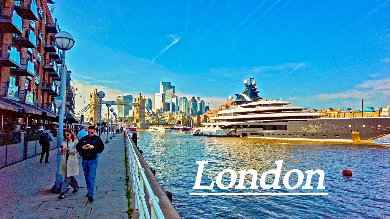 Tower Bridge London, 🌊Walking from New Concordia Wharf to Southwark,⛵ 4K