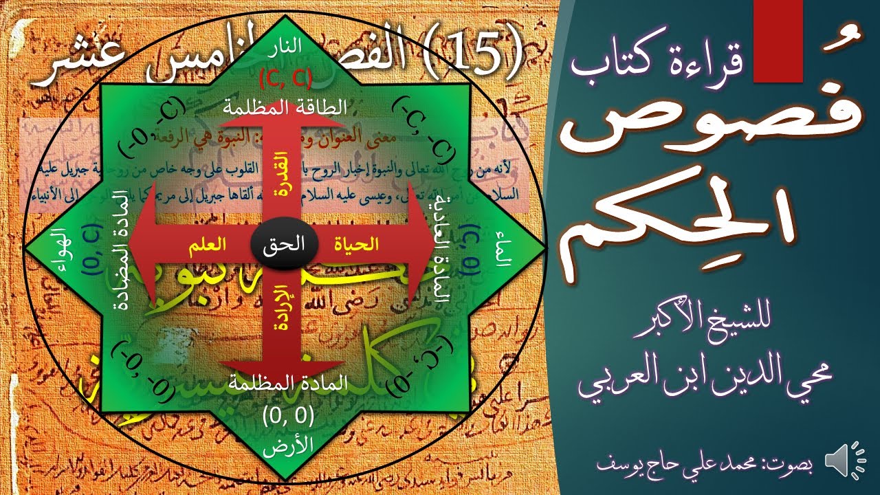 15- فص حكمة نبوية في كلمة عبسوية - من فصوص الحكم وخصوص الكلم للشيخ الأكبر محي الدين ابن العربي