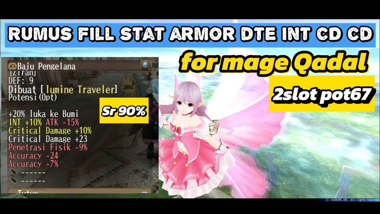 Rumus fill stat armor dte int CD cd 2s | Toram online