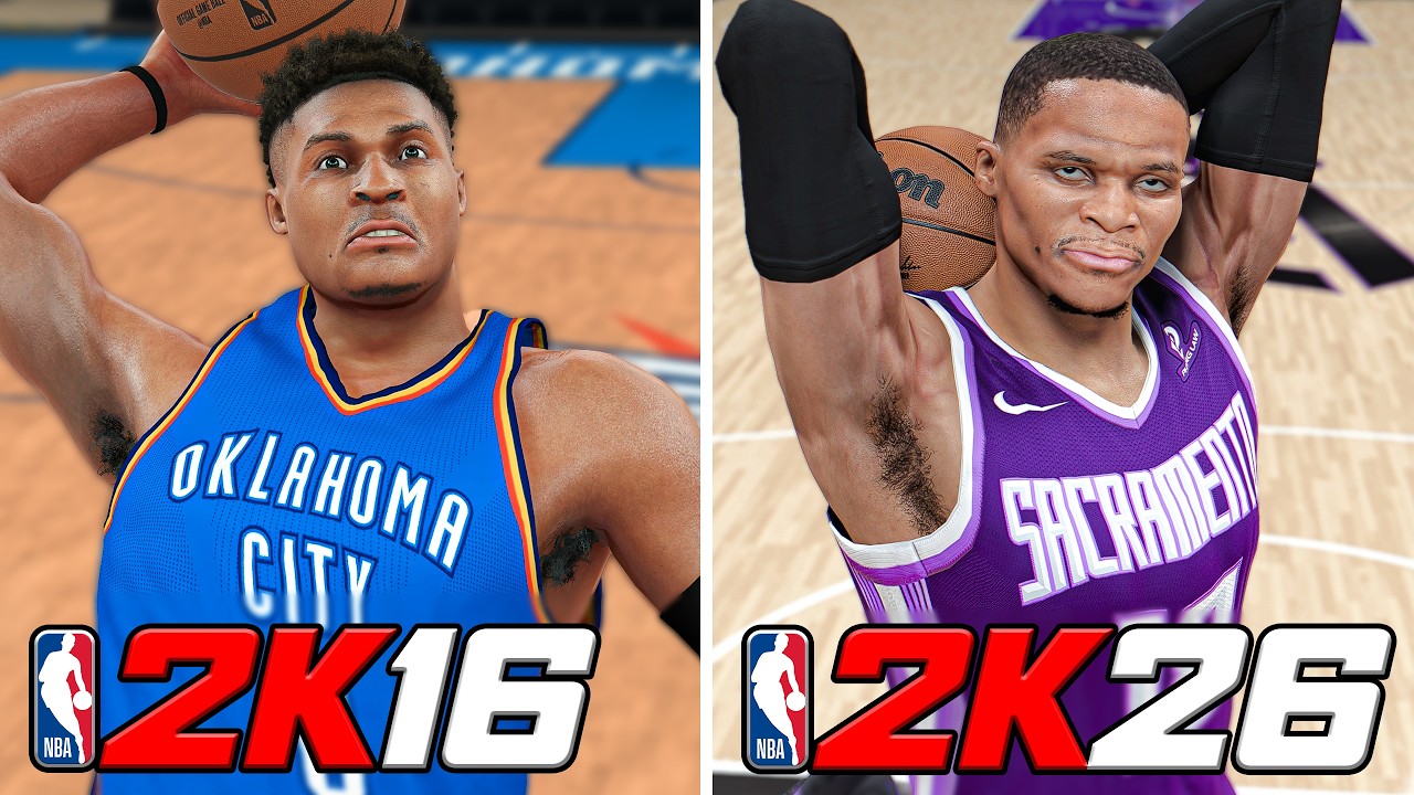 Данки за Расселла Уэстбрука в каждой игре серии NBA 2K
