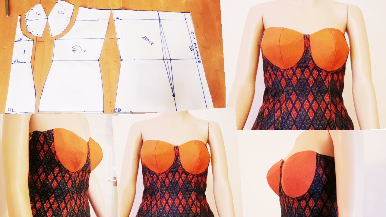 How to make Corset top |Strapless|Bustier|Tube top: Pattern drafting,Cutting and Sewing |Easy method