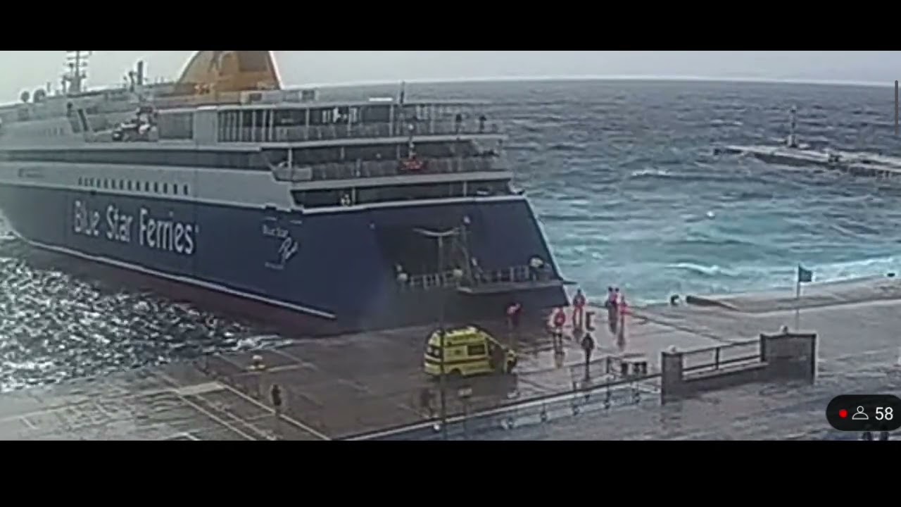 Blue Star Paros arrival at Tinos Port in a stormy weather @vidalisrentacartinos