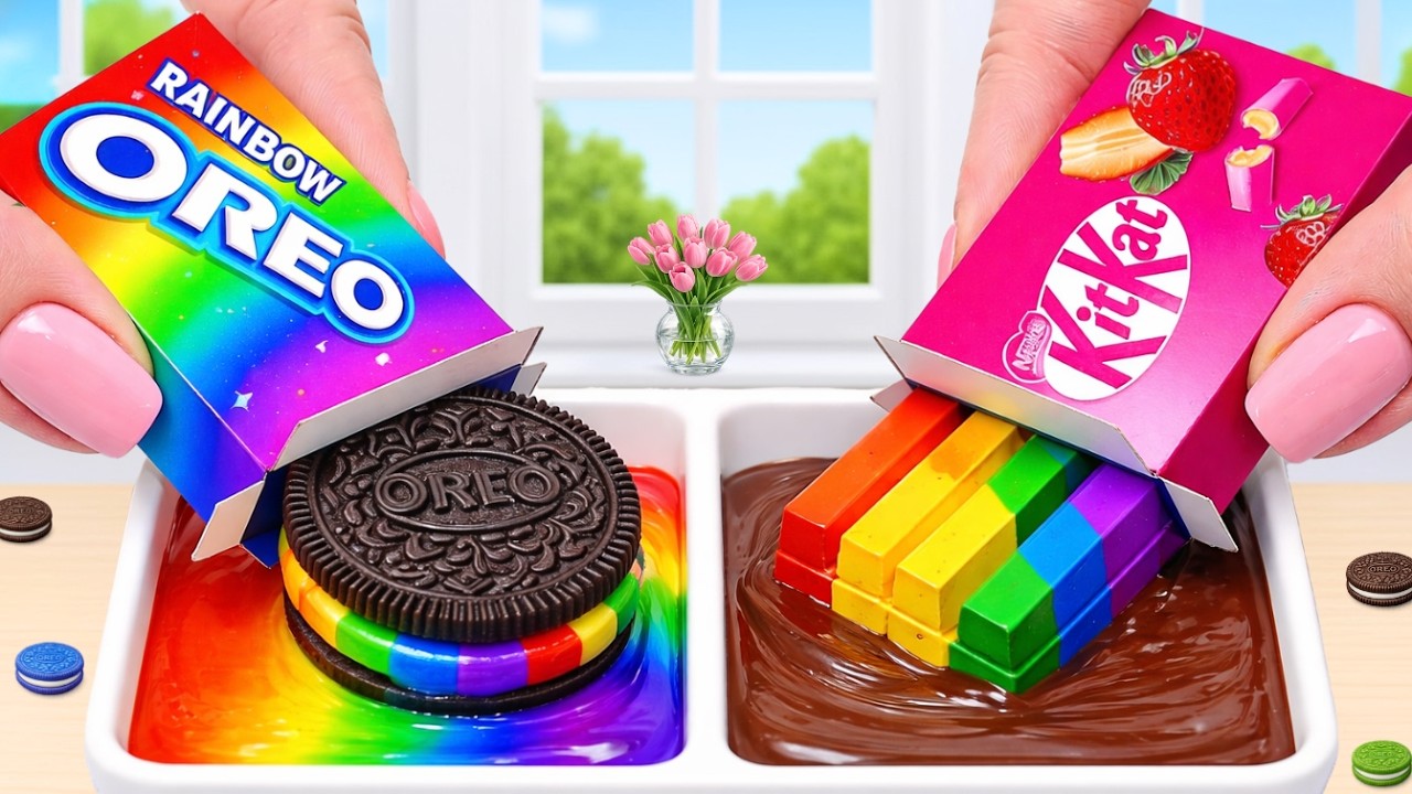 Mini Rainbow Oreo & KitKat Cake 🌈🍪🍫 Satisfying Chocolate Decorating | Tiny Cakes World