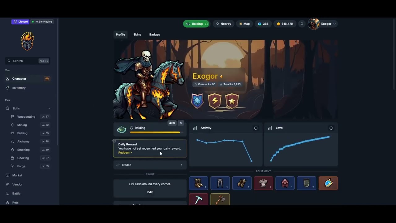 IdleMMO Account Progression #1