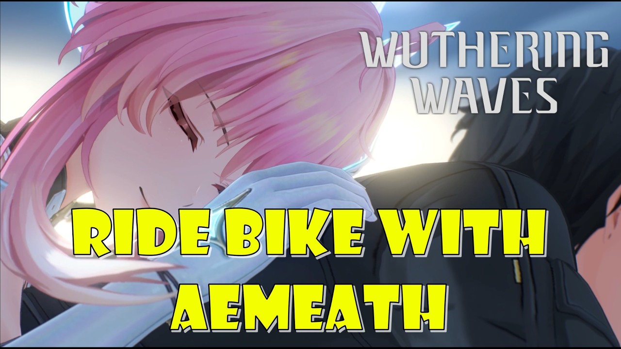 Aemeath Bike with Rover 4k cinematic cutscene - Wuthering Waves