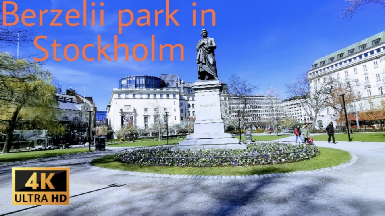 Berzelii park in Stockholm Sweden /Berzelii park 4kview