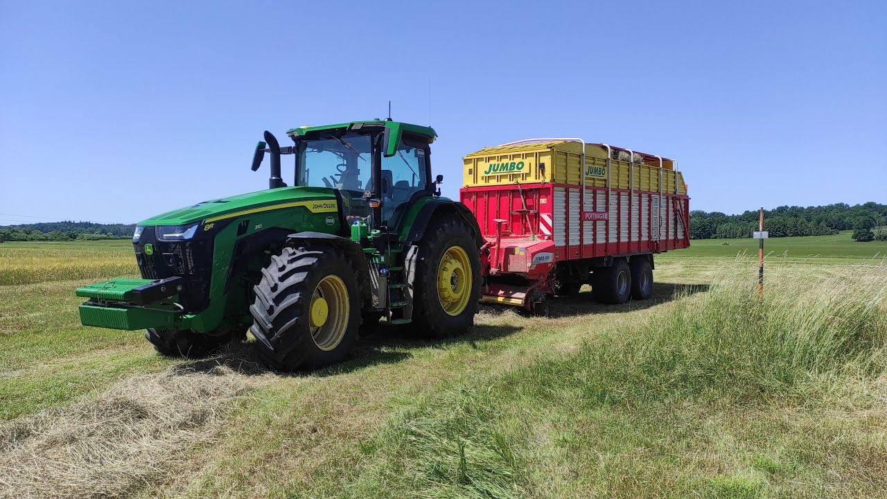 AgroVlog #30 - Sběr sena, John Deere 8R 310 - Poettinger Jumbo 8000