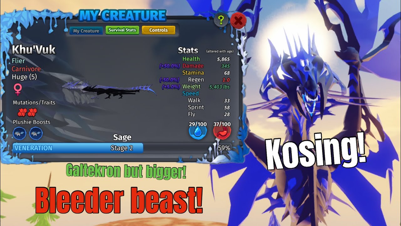 Khu'vuks hitbox is broken! | creatures of sonaria