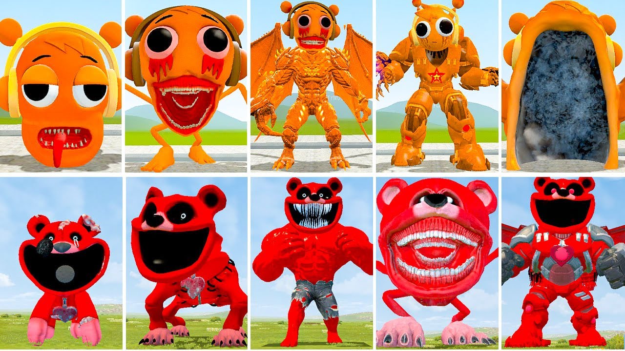 ALL NEW SPRUNKI OREN VS CTHULHU OREN VS ALL NEW POPPY PLAYTIME VS MECHA TITAN BEAR in GARRY'S MOD !!