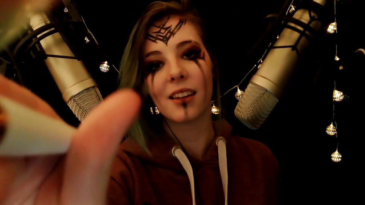 ASMR | whispering and brushing to calm you down - dark setting