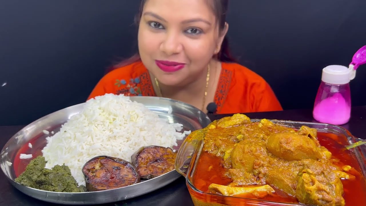 Bigbites,Eating Rice With Spicy 🥵🔥 Mutton CURRY,And Fulkopir Pata Bata।।
