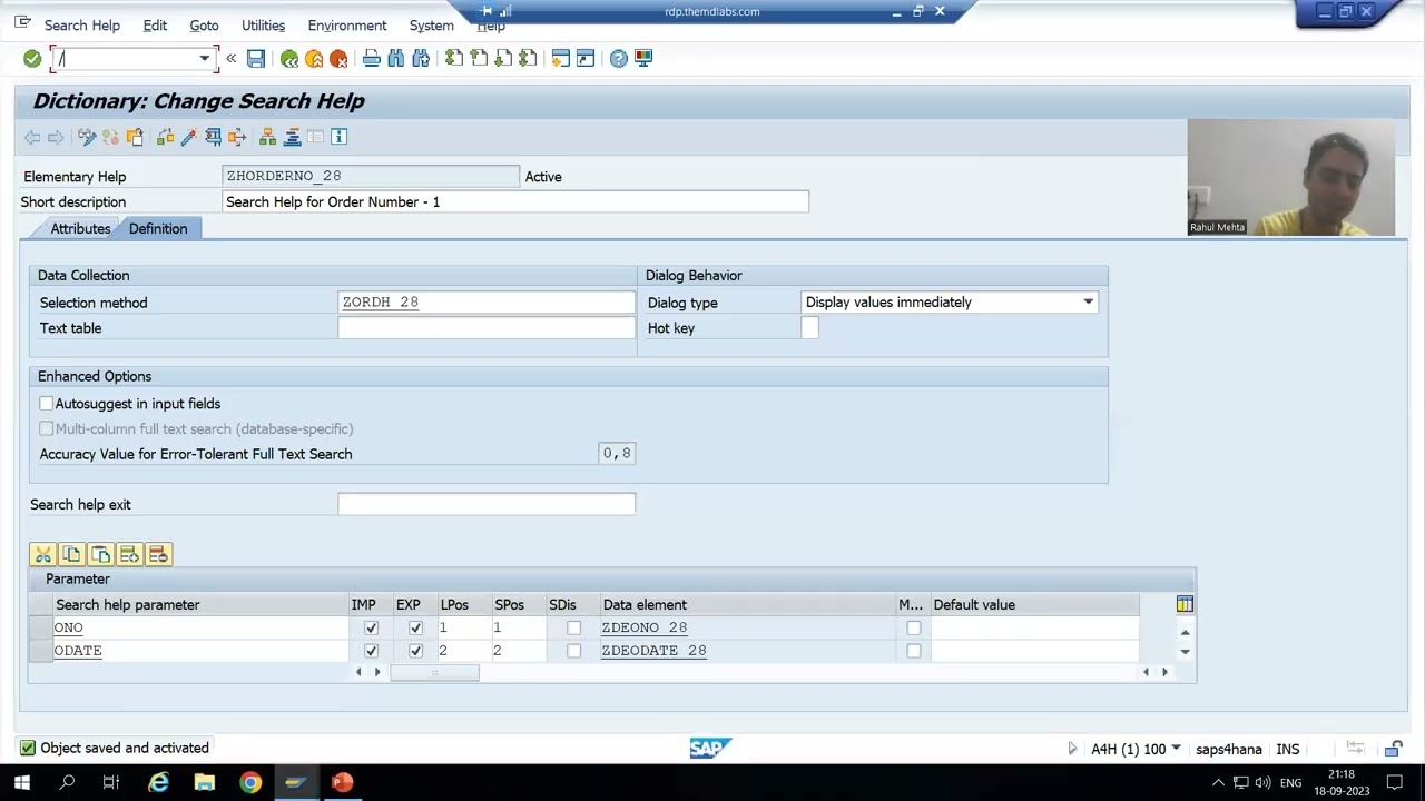 14 - Additional ABAP Concepts - Search Help Exit - Introduction and Creation