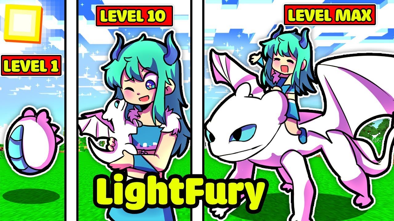 YUMMIE CHIẾN ĐẤU RỒNG ĐỂ CÓ ĐƯỢC LIGHTFURY TRONG MINECRAFT*YUMMIE NUÔI LIGHTFURY🥰😘