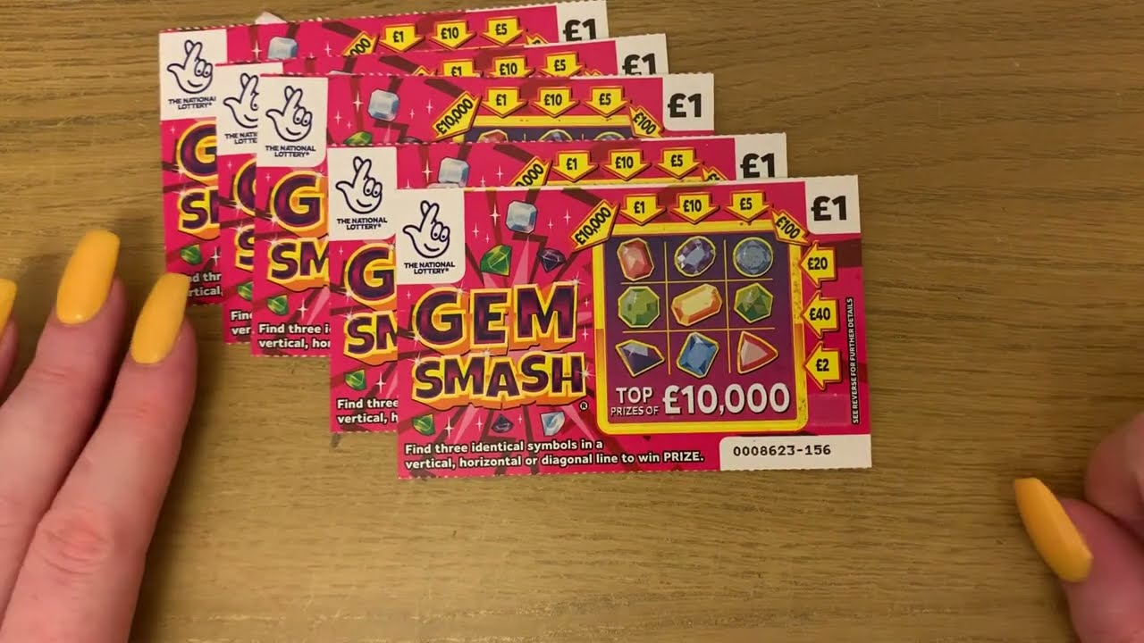&pound;1 Gem Smash 💥 National Lottery Scratch Card Tickets 🤞🏼 2023 uk Scratchies 🤞🏼🤑