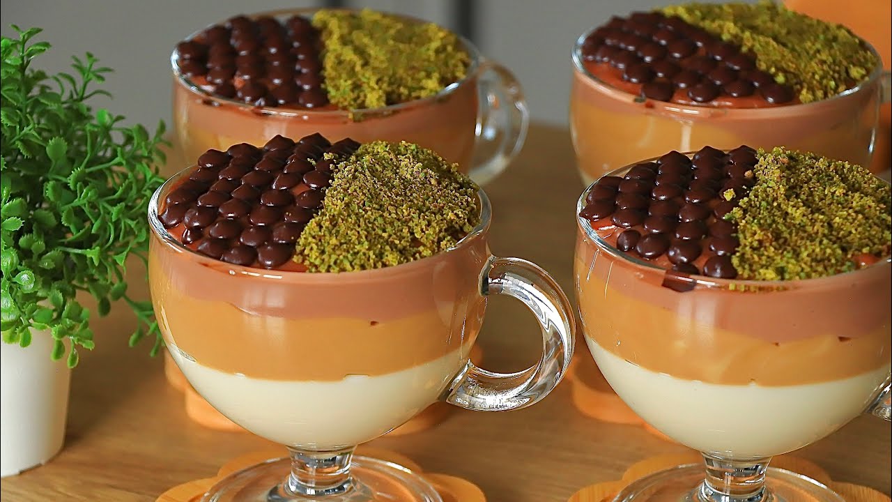 3 цвета сразу✋🏻СУПЕР ПРОСТОЙ Очень вкусный рецепт сливочного латте макиато с заварным кремом  👌🏻