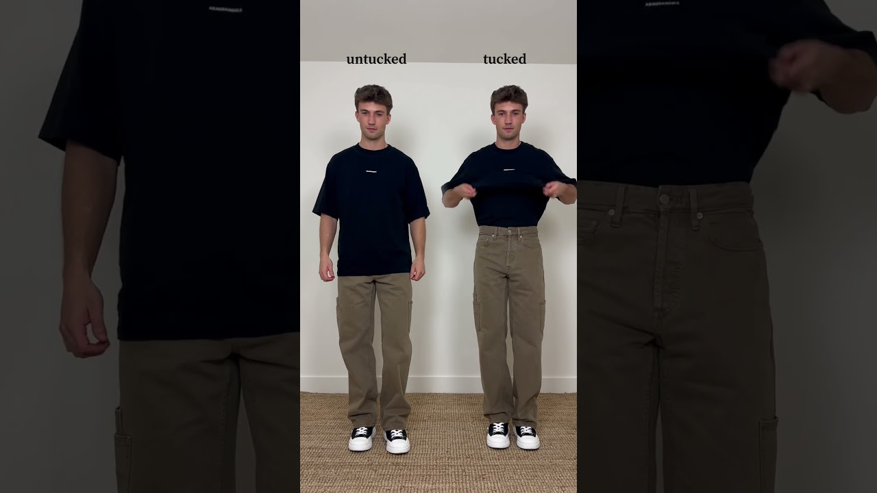 UNTUCKED or TUCKED t-shirt? ✨ Which outfit do you like the most? Subscribe for 