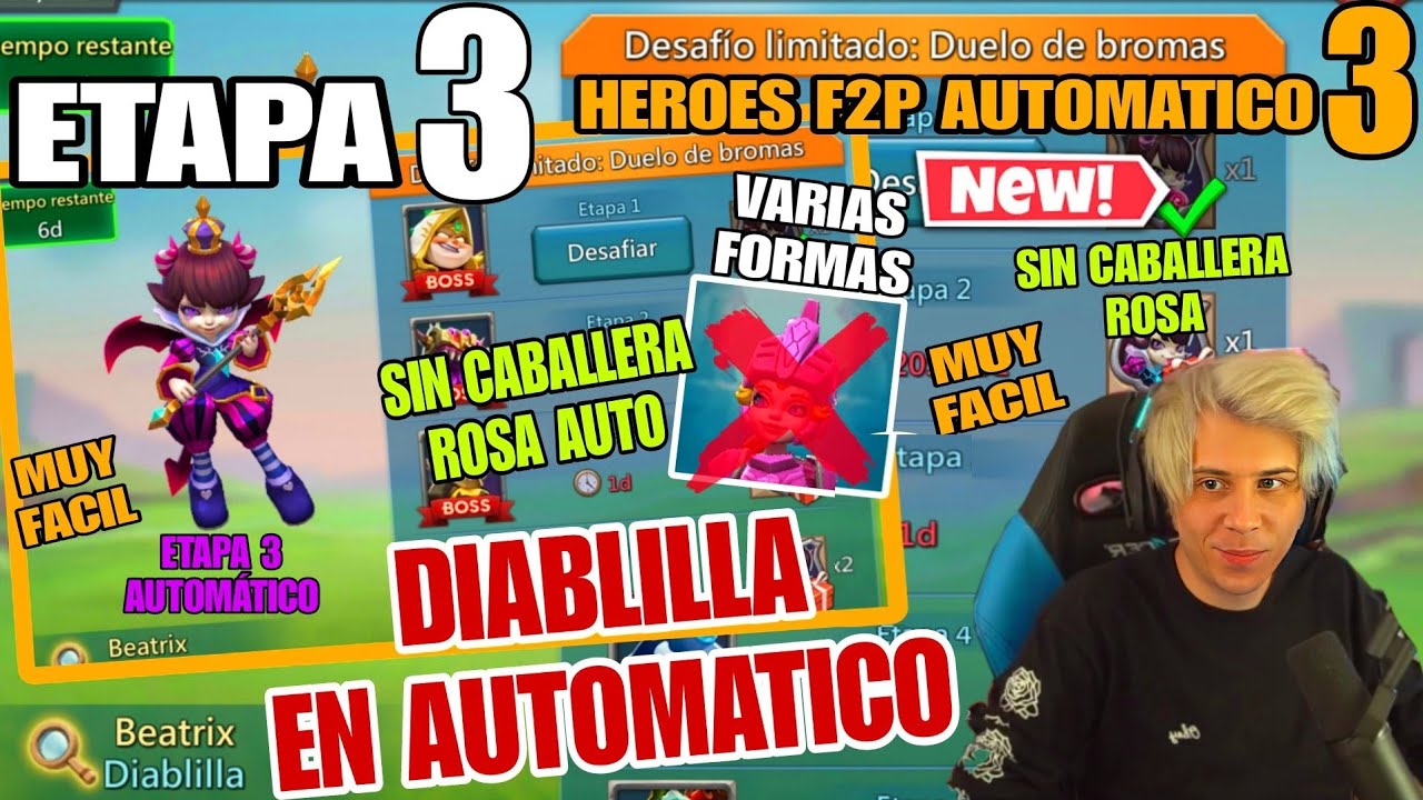 DESAFIO LIMITADO : ETAPA 3 DE LA DIABLILLA(BEATRIX) AUTOMATICO FACIL(DUELO DE BROMAS) | LORDS MOBILE