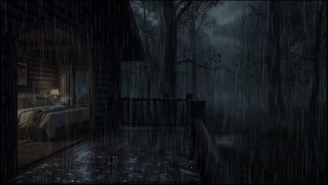 Peaceful Rainfall in a Warm Forest Cabin 🌧 | Relaxing Sleep Ambience