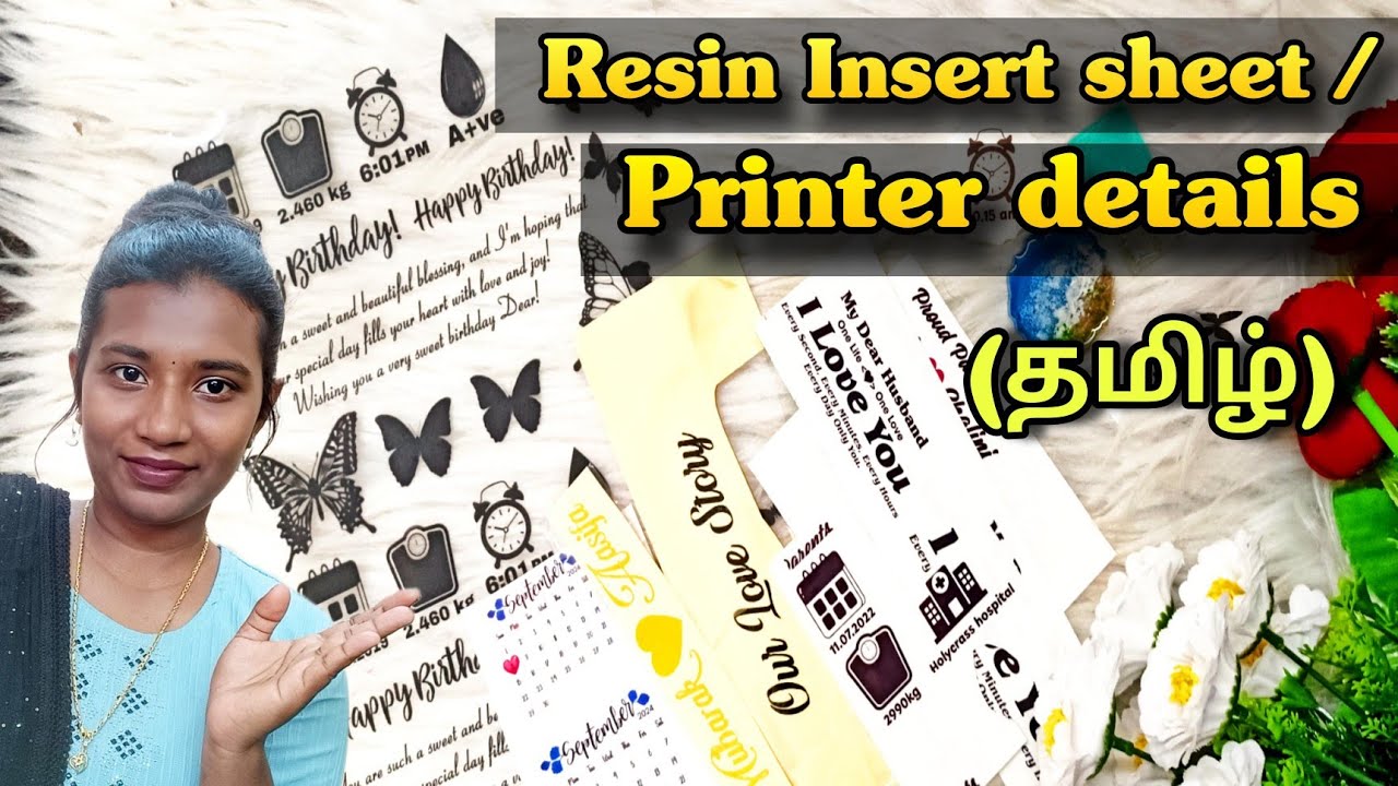 Resin insert sheet & printer details in tamil | resin insert sheet tips | transparent sticker