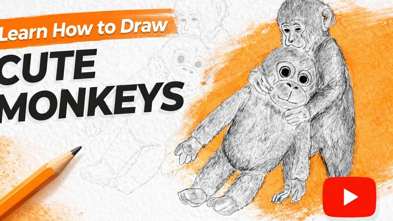 Punch Drawing Tutorial | Easy Monkey Sketch Step by Step 🐒✏️
