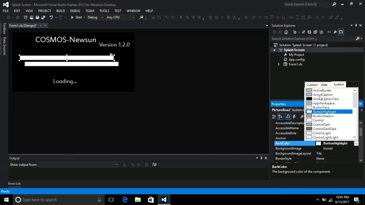 How to make Splash Screen in Visual Studio 2010,2012,2013,2015,2017 VB.NET  Tutorial Flat UI  Design