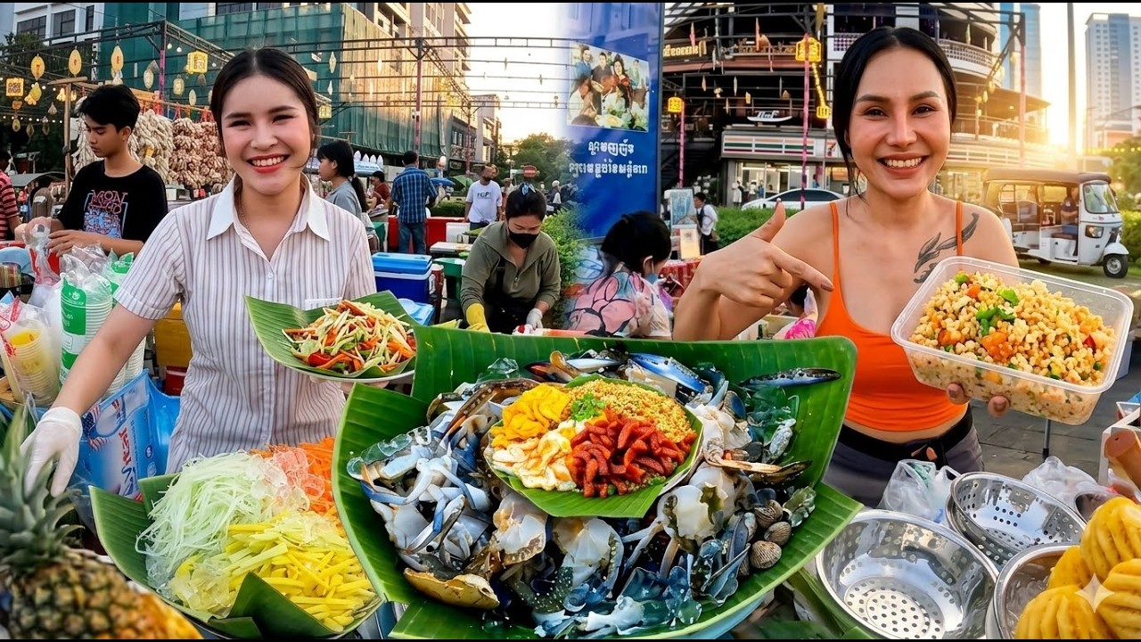GREAT! Cambodian Street Food Walking Tour! Phnom Penh City - Cambodia Food Market Collection 2026