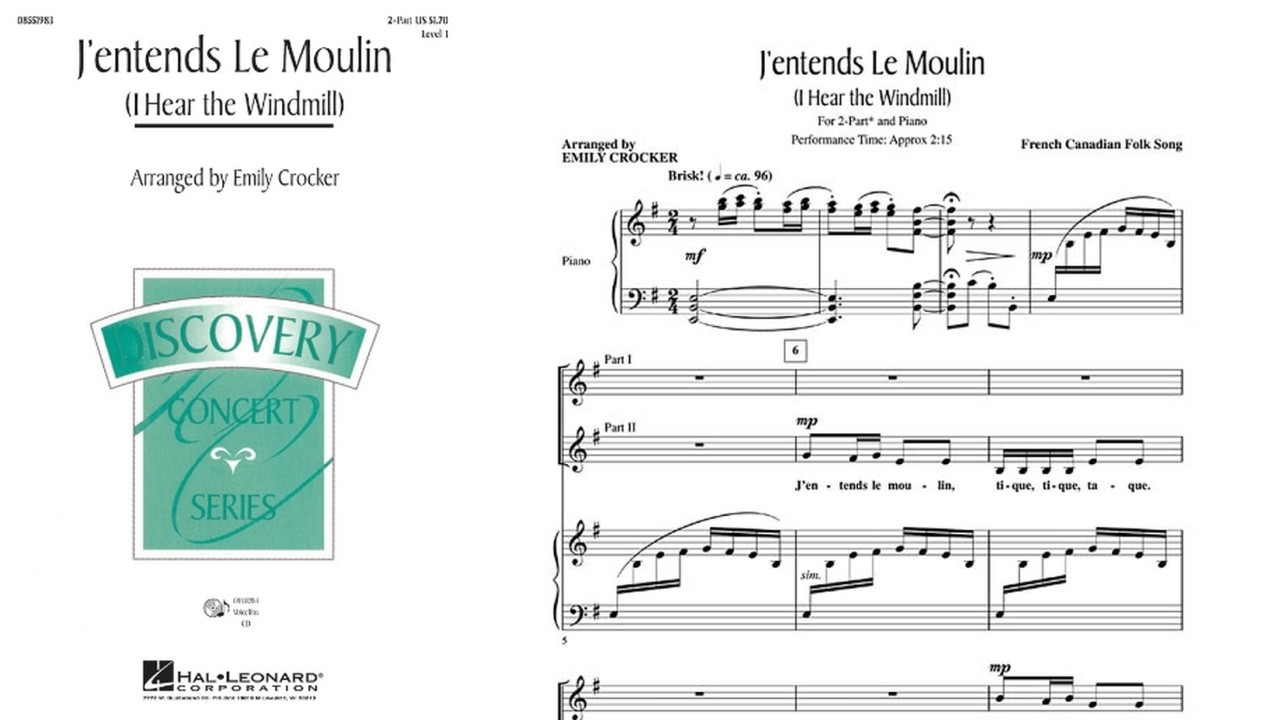 J'entends Le Moulin | 2-Part Choir | Arr. Emily Crocker