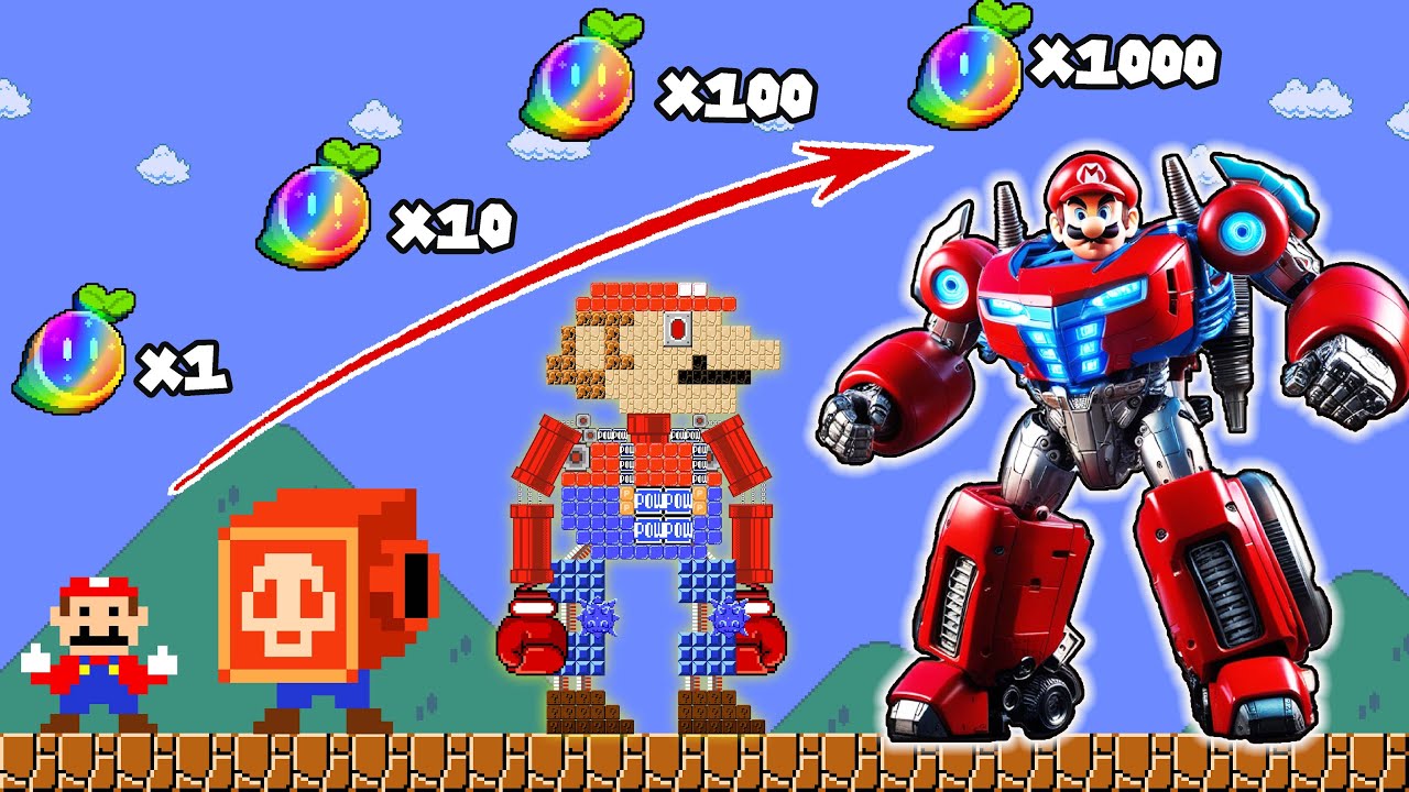 Super Mario Bros. But Every Seed Makes Mario Become ROBOT | God Mario