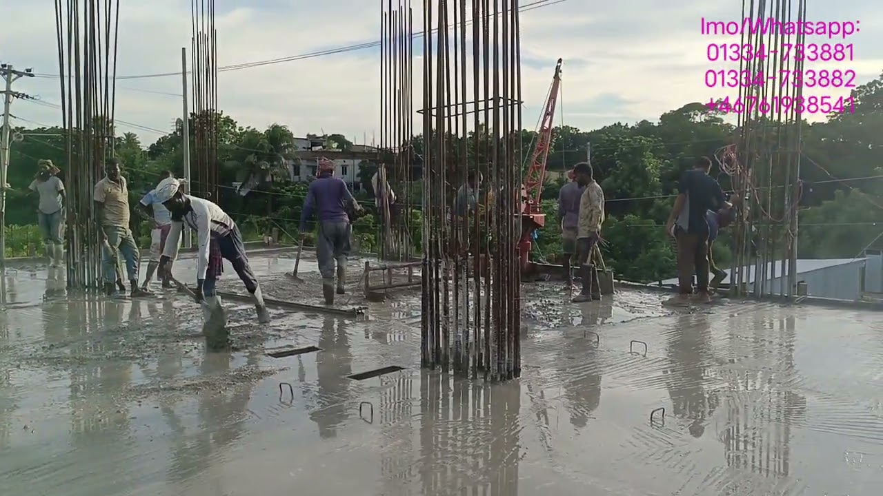 আলহামদুলিল্লাহ আমাদের ছাদ ঢালাই শেষ😍