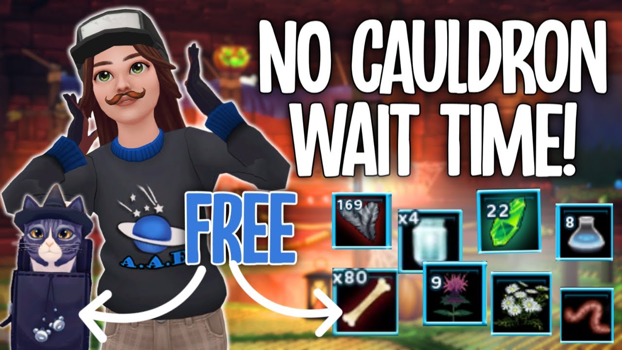 NO WAIT TIME WITH CAULDRON & FREE INGREDIENTS (NO SOUL SHARDS, HERBS & OTHER)!! GET THE FREE CAT NOW