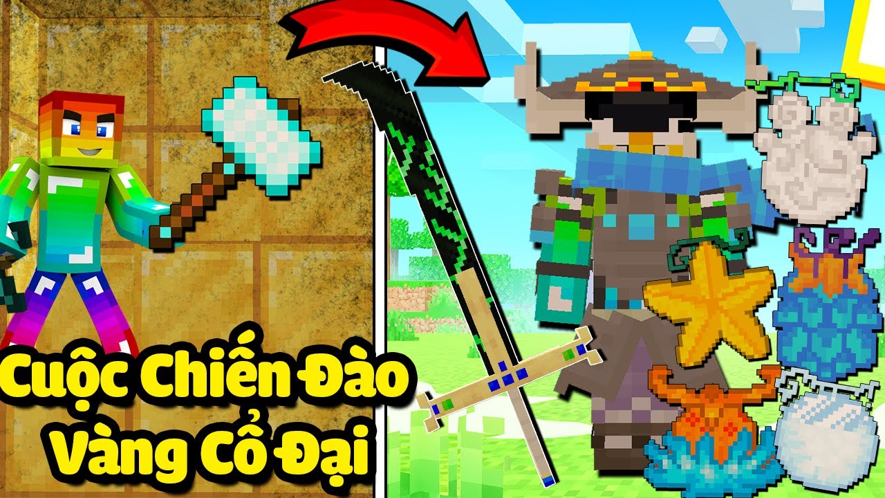 MINI GAME : CUỘC CHIẾN ĐÀO BLOCK VÀNG CỔ ĐẠI ** NOOB ĂN TRÁI ÁC QUỶ HACKER VIP NHẤT ??