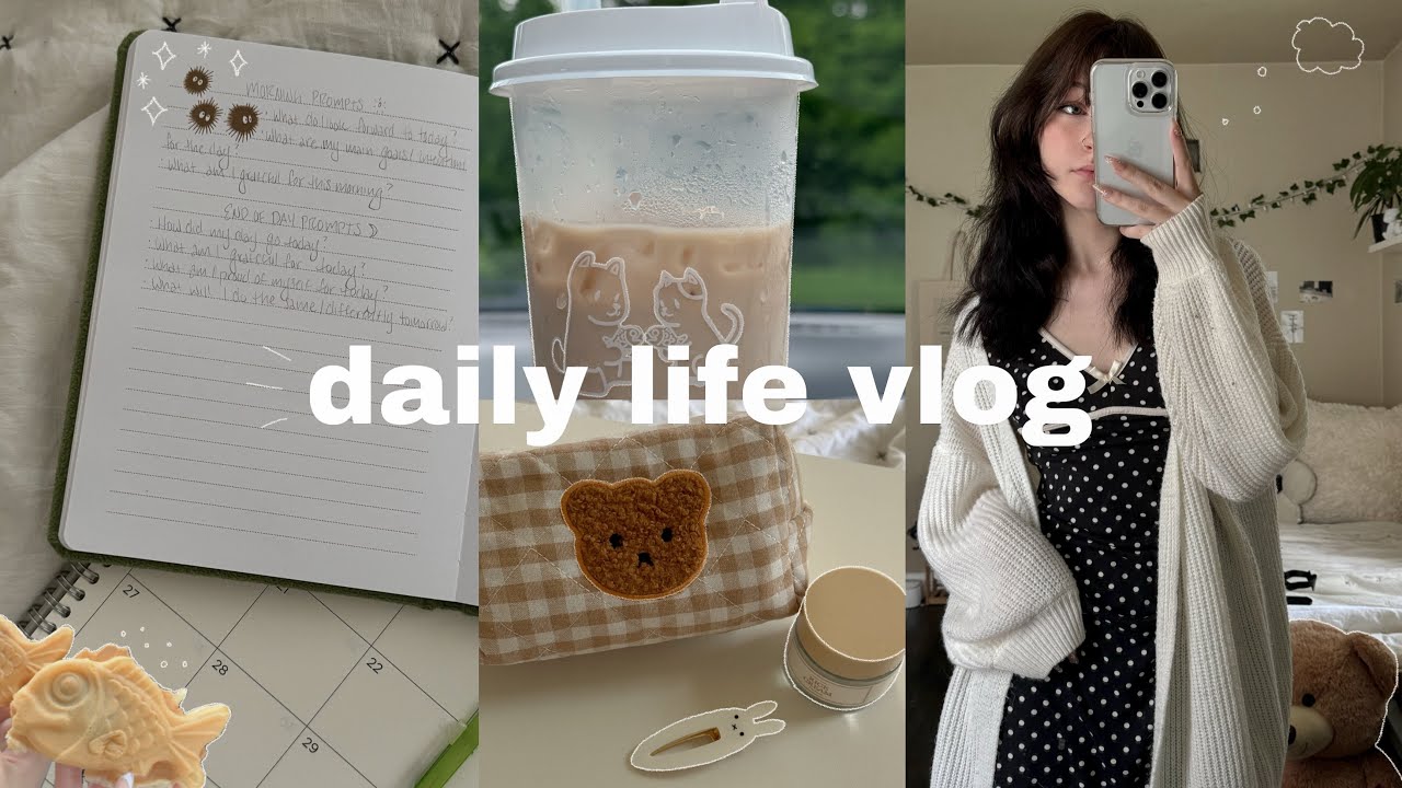 DAILY LIFE VLOG 🥒👩🏻‍💻cleaning, journal prompts, working, daily makeup, food, no talking