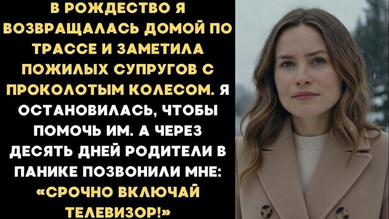 В Рождество я помогла пожилым супругам с проколотым колесом на заснеженной трассе. А через 10 дней..