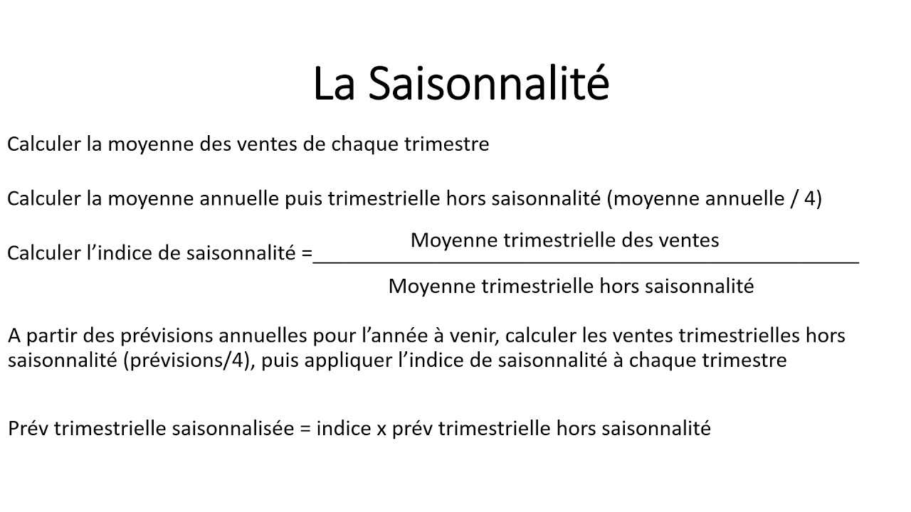 La Saisonnalit&eacute;