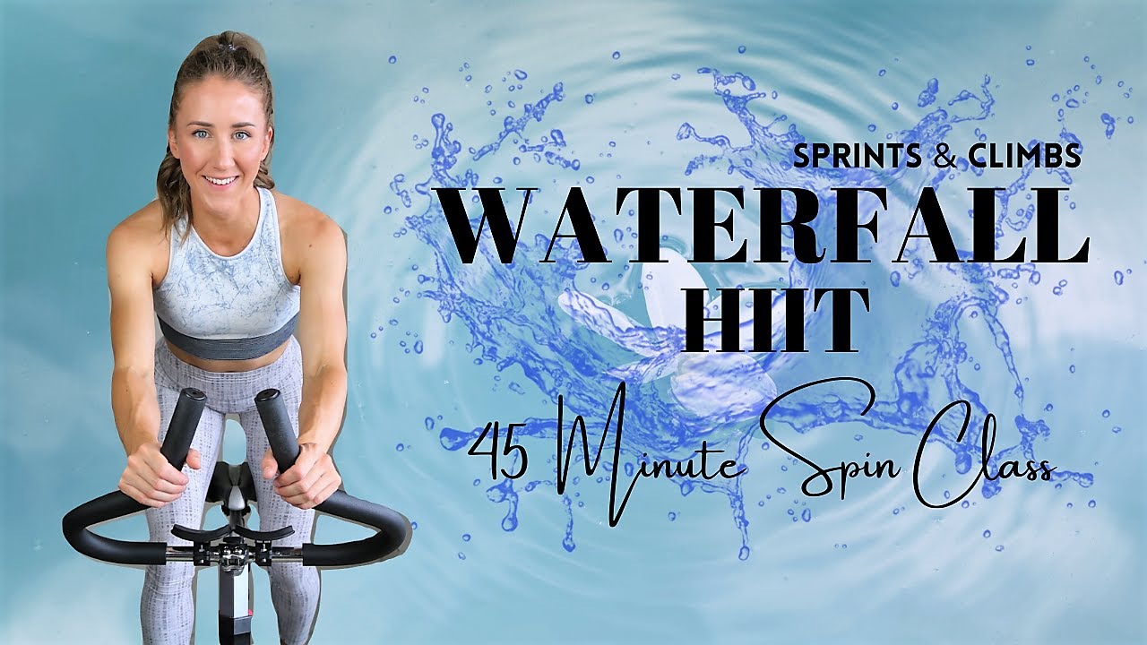 45 MINUTE SPIN CLASS: WATERFALL HIIT | INDOOR CYCLING WORKOUT