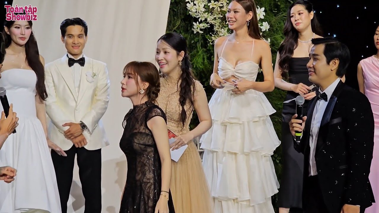 Full đám cưới Á hậu Quỳnh Châu: cả showbiz đến dự, chơi toàn game độc, Hòa Minzy trúng đậm 