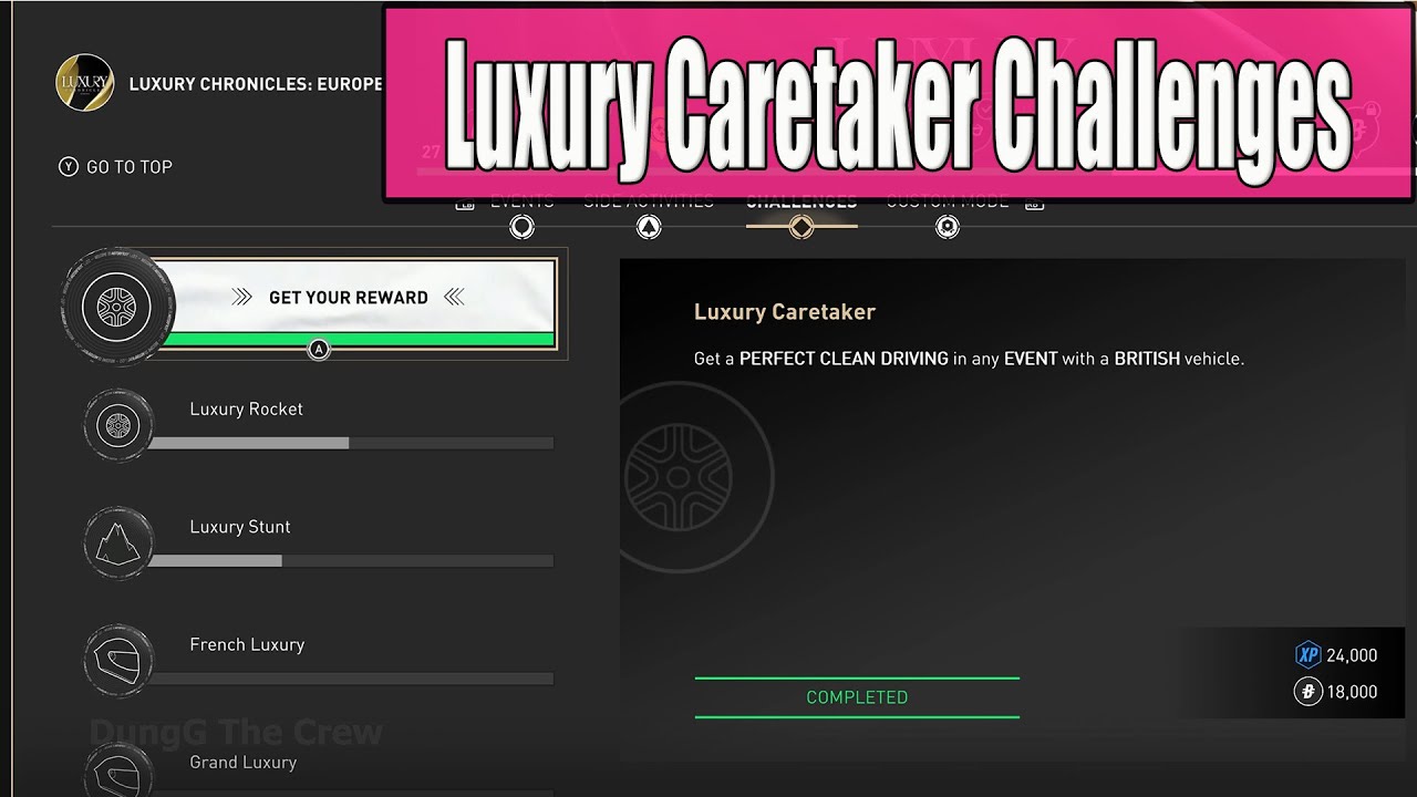 The Crew Motorfest Luxury Caretaker Challenges - Get a Perfect Clean Driving in any Event