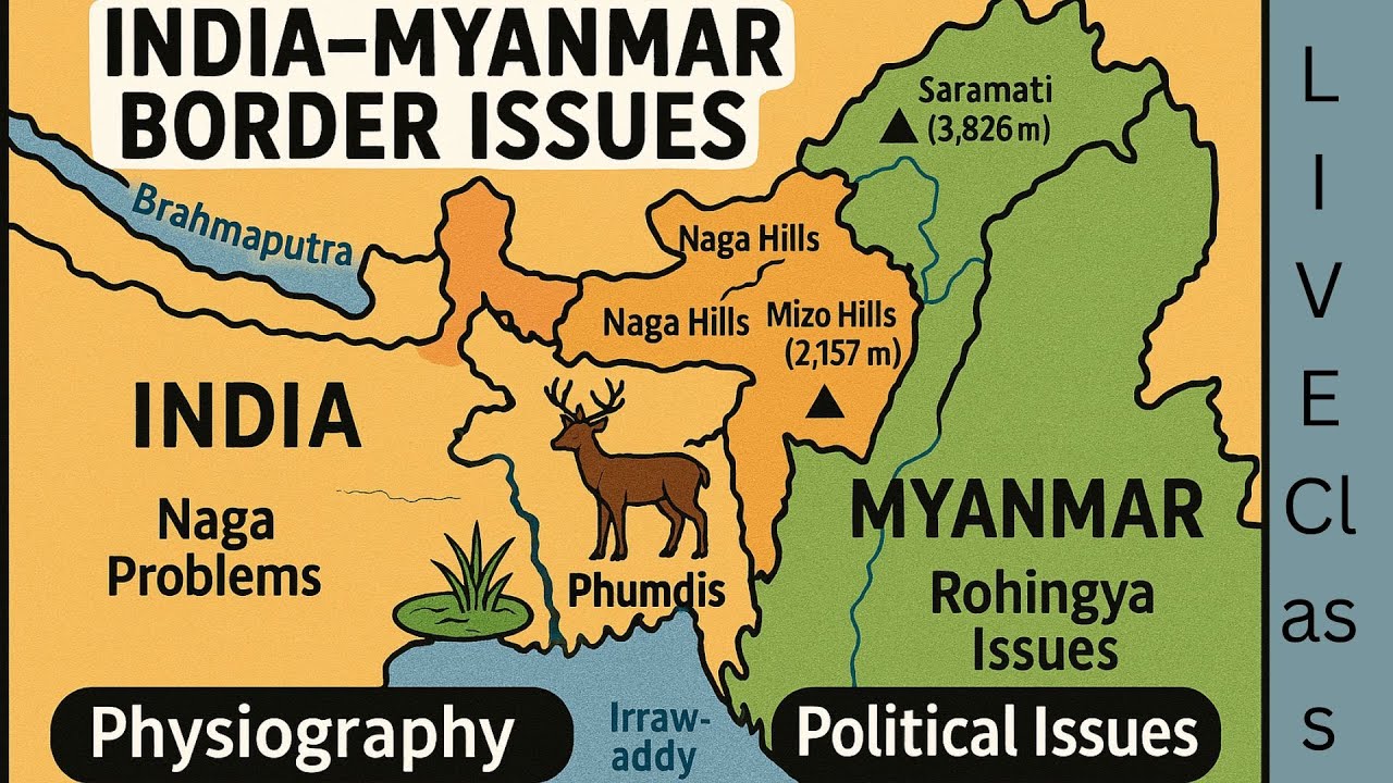 Geography Class 5 || IND Myanmar Border || North East Physiography