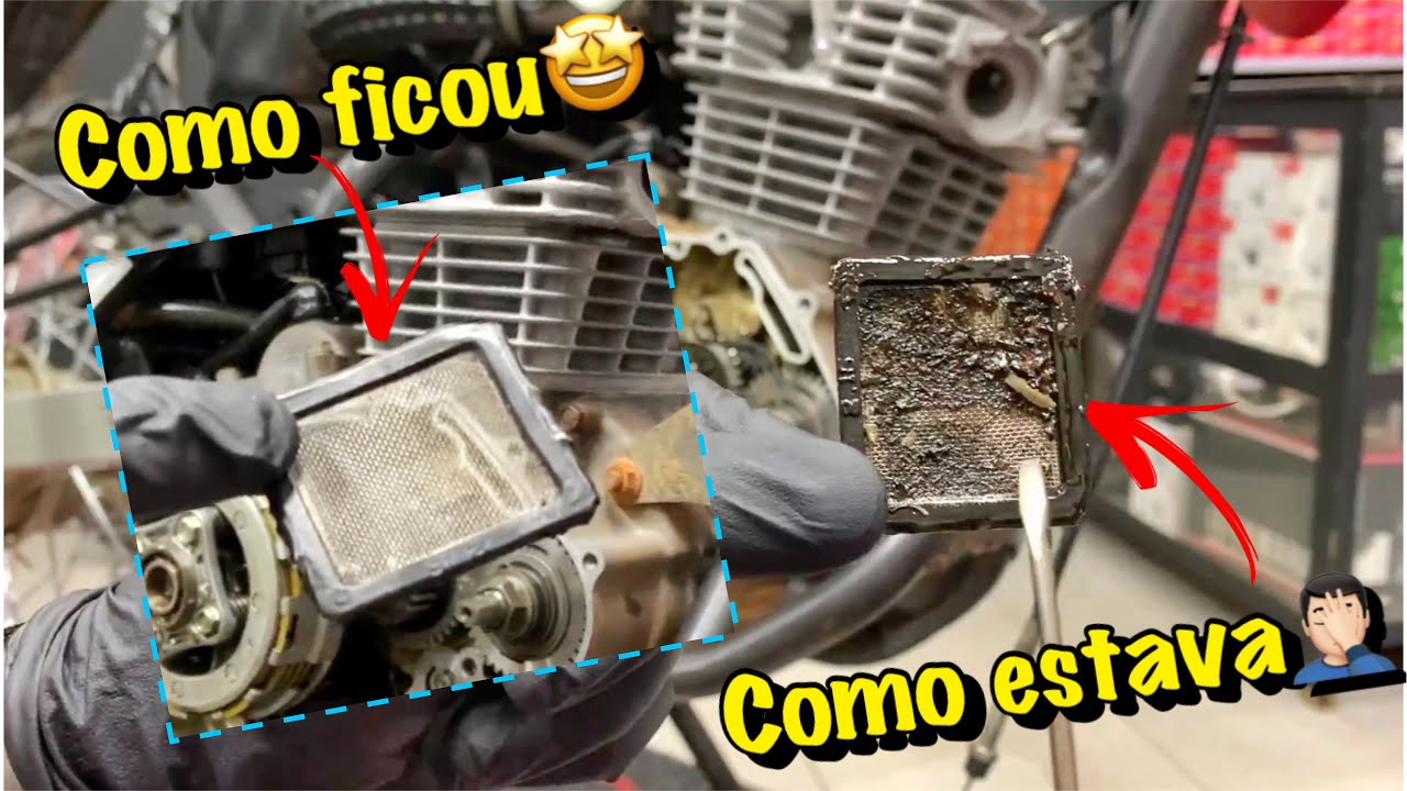 LIMPEZA BOMBA DE ÓLEO E PEÇAS DO MOTOR DA BROS 150cc