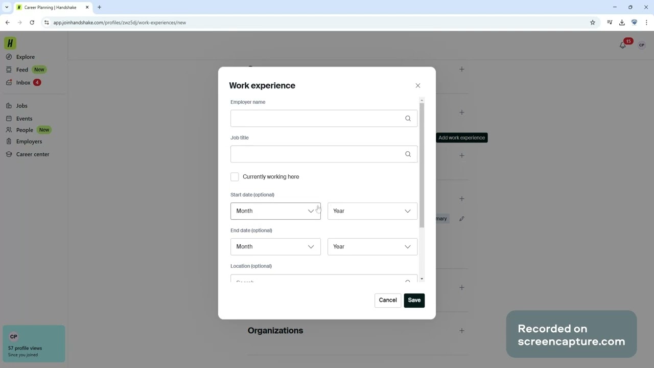 Building Your Handshake Profile