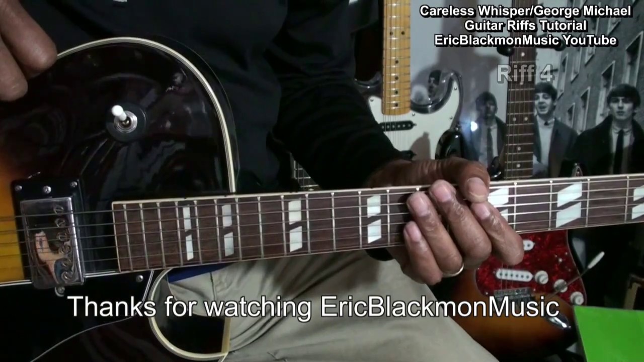 George Michael CARELESS WHISPER Guitar Riffs Lesson Tribute
