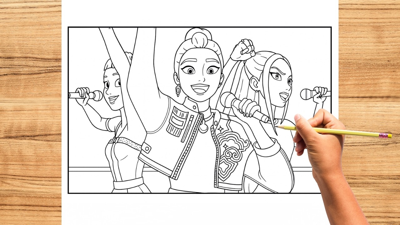 Drawing Sketching Huntrix Stage Performances in Kpop Demon Hunters